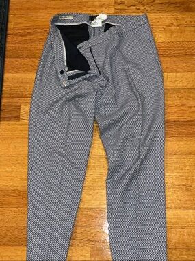 Weekend Max Mara Navy Micro-Pattern Capri Flare Pants